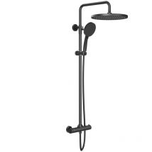 Rainsworth - Colonne de Douche Thermostatique Ensemble de Douche Noir. Douche de tête Ronde 30 x 30 cm en abs.
