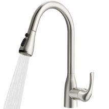 Mitigeur de Cuisine Extractible 40cm Robinet de Cuisine à 3 Mode avec une Prise en Arche Haute, Robinet Évier Rotatif à 360°, Nickel Brossé Rainsworth