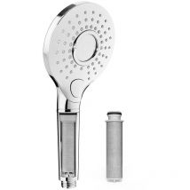 Rainsworth - Pommeau de Douche avec Filtre, Haute Pression, 3 jets, Douchette Anti Calcaire avec 1 Cartouche filtrante, Chromé