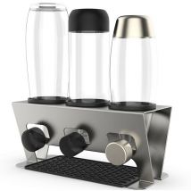 Range Bouteille pour SodaStream, 3 Trous Supports d'Égouttage Brossés pour Crystal, Easy, Power, Penguin, Fuse, Emil Rainsworth