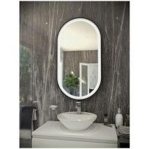 Rak Art Matt Black 450mm x 1000mm Oval led Mirror - RAKARTOVMB5001