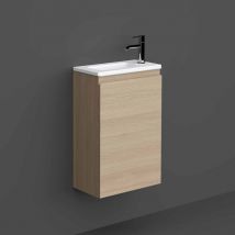 Rak Joy Wall Hung Vanity Unit with Basin 400mm Wide - Scandinavian Oak