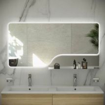 Rak Ornate led Illuminated Bathroom Mirror with Demister Pad 600mm h x 1200mm w - Chrome