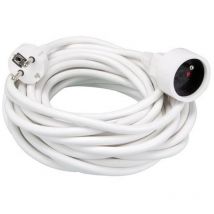 Rallonge, H05VV-F 3G1.5, 10 m, 16 A/230 v, 3500 w, type e/f, usage intérieur, pvc, blanc - Perel