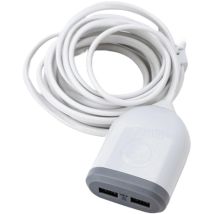 Watt&co - Rallonge 3m Avec 2x Usb 4,8a À Charge Ultra Rapide - Blanc - Watt&co