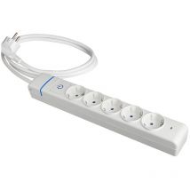 Solera - Multiprise blanche 5 prises 2P+E 16A 250V 3680W 1,5m - Interrupteur lumineux bleu - Protection IP20