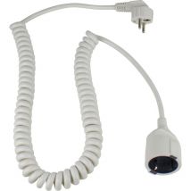Spiralleitung mit Winkelstecker 2,5m weiß H05VV-F 3G1,5 IP20 - blanc