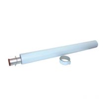 Rallonge coaxiale ø 60/100 avec manchon et collier - rallonge aluminium 500 w/c.fasc.coass d 60-100