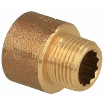 Rallonge de robinet 1'' x 65 mm laiton rouge