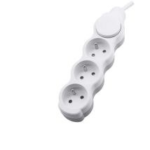 Rallonge électrique 3 prises - 1,5m - Blanc - IP20 - 250V ac - 3x1,5mm²