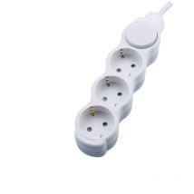 Rallonge électrique 3 prises - 5 mètres - 250V - 3x1,5mm² - Blanc - IP20