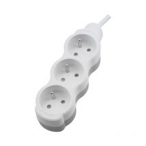 Rallonge électrique 3 prises - 5 mètres - 250V - IP20 - Blanc