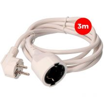 Rallonge électrique 3x1,5mm t/tl 3m blanche EDM