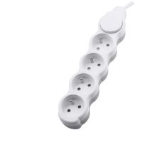 Rallonge électrique 4 prises - Câble 5m - Blanc - 250V ac - IP20
