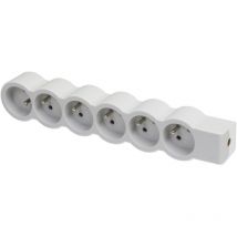 Rallonge extra-plate 6x2P+T à câbler - blanc/gris clair (049499)