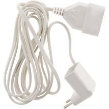 Zenitech - Prolongateur HO3VVH2-F 2x 0,75mm² 6A 3m avec prise gigogne - Blanc