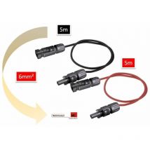 Rallonge mc4 5 mêtres (2 x 5m) fil panneaux solaire 6mm2