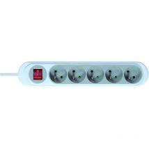 Debflex - nola bloc 5 prises 2P+T 16A avec interrupteur 1M30 gris clair - 716033