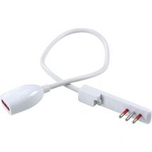 Rallonge Plate 3m Avec Fiche Ultra Plate 10A 2P+T Couleur Blanc Rose RS92038