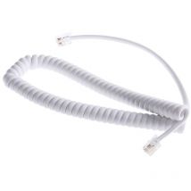 Rallonge téléphonique, Mâle RJ9 (4/4) / Mâle RJ9 (4/4), Blanc, 2.5m