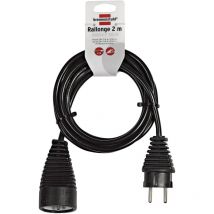 Rallonge électrique prolongateur d'intérieur - IP20 Blanc - 2m - H05VV-F 3G1,0