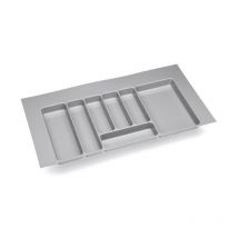 Ramasse-couverts en pvc gris - Décor : Gris aluminium - Largeur maxi : 240 mm - Largeur mini : 200 mm - Pour caisson de largeur : 300 mm - VOLPATO