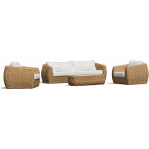 Paris Garden - ramatuelle - 5-Sitzer-Gartenmöbel niedrig aus Aluminium und gewebtem Harz