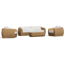 Paris Garden - ramatuelle - Salón de jardín de 5 plazas en aluminio y resina trenzada