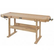 Etabli de bois (plateau hêtre Massif) finition vernis ou huile longueur 150 cm - Diamond 1800 - Ramia