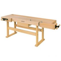 Etabli de bois pro (bois de hêtre massif) 2120x760x860 mm - premium 1 - Ramia