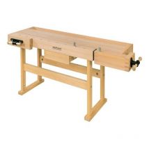 Etabli de bois pro (bois de hêtre massif) 2120x760x860 mm - premium 2 - Ramia