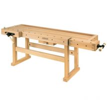 Etabli de bois pro (bois de hêtre massif) 2120x790x870 mm - premium monster - Ramia