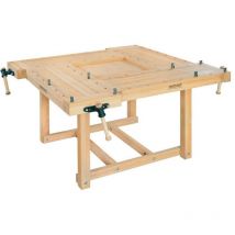 Etabli de bois Professionnel 4 personnes (hêtre massif) 1850x1850x840 mm - square - Ramia