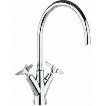 Ramon Soler - 910101 adagio Grifo Bimando de Lavabo Caño Giratorio 170mm Cromo