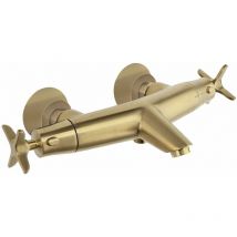 Ramon Soler - 913901SOC adagio Grifo Bimando Termostático de Baño-Ducha Sin Equipo de Ducha Oro Cepillado