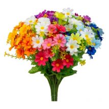 Ramos de margaritas artificiales, flores artificiales para uso exterior son hermosas y naturales, adecuadas para uso interior y exterior, en el