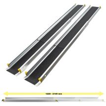 2x rampe telescopiche in alluminio Max 270 kg con rivestimento antiscivolo e bordi alti ai lati