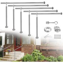 Rampe d'escalier Acier 120x90 cm Inoxydable Garde-corps D'entrée Main Courante en Acier Murale, pour Escaliers et Balcon Naizy