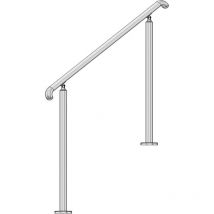 Metalenstock - Rampe d'escalier exterieur inox 304 en kit longueur 4,5m crosses ergonomiques