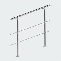 Le Poisson Qui Jardine - Rampe D'Escalier, Main Courante, Sur Pieds, 120 cm, Acier Inoxydable, 2 Barres - Acier