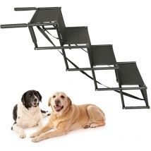 Rampe légère pour chiens avec cadre métallique pliable et fond antidérapant pour les escaliers pour animaux dans les voitures les suv et les lits