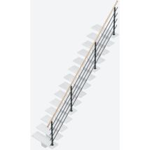 Sogem - Rampe Pour Escalier Droit Gomera Alu Gris Anthracite Main Courante Hêtre