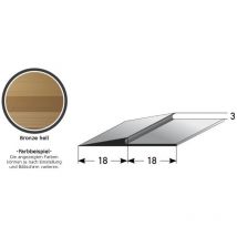 Rampenanstoßprofil 'Broadford' Rampenanstoßleiste für Designbeläge, 2 - 5 mm Einfasshöhe, Aluminium eloxiert, gebohrt, Typ 282-284-bronze hell-1000-3