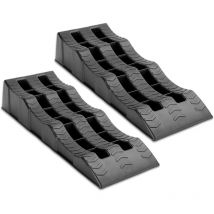 Yoleo - Rampes d'accès 2 pièces en plastique Cale de marche,Rampe de chargement Charges lourdes 4 T,Plate-forme élévatrice pour voiture,61x12x21cm