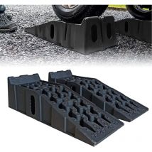 Gojoy - Lot de 2 Rampe de Chargement en Plastique pour Voiture, Jusqu'à 245 Roues Extra Larges 7250KG par Paire 7T Rampe de Levage, Noir
