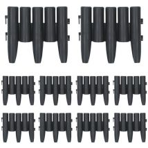 10 pièces bordure de lit palissade de jardin bordure de pelouse 2,8 m bordure de pelouse bordure de lit palissade en pp, marron