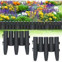 Bordure de jardin en plastique Délimitation pelouse parterre allées Palissade de jardin 10x Palissades = 5,6 m anthracite