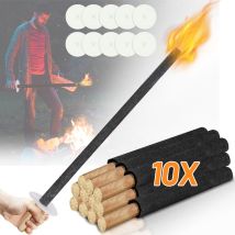 10x Torches de jardin Torches de cire Party Alliances pour amoureux Temps de combustion 90 min - Randaco