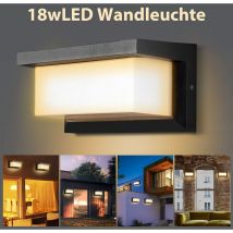 Randaco - 18W Lampe murale led Sensor IP65 Moderne Couloir Entrée Lampe de couloir