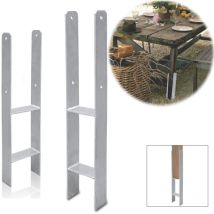 2 x Ancres h support de poteau Support de clôture Ancres de poteau mini pergolas 600MM Pied de support 101MM - Randaco